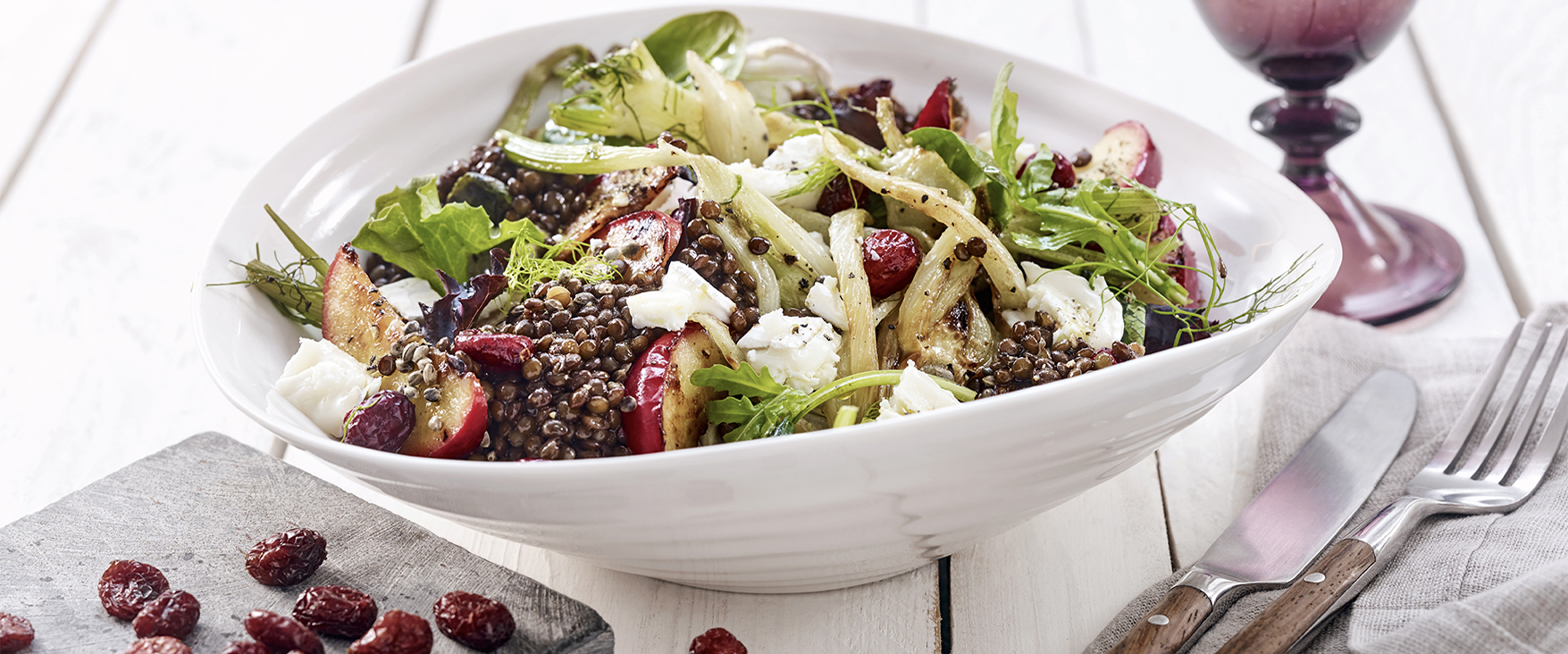 Lauwarmer Linsensalat
