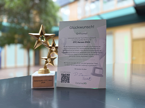 Orthomol als OTC Hero 2024 ausgezeichnet – Top 3 im deutschen OTC-Versandhandel. Orthomol als OTC Hero 2024 ausgezeichnet – Top 3 im deutschen OTC-Versandhandel.